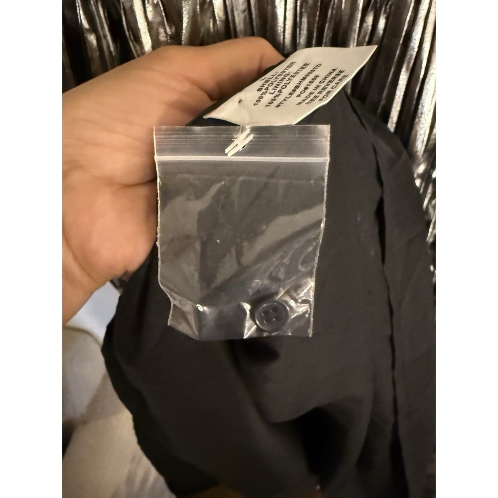 BOHME Faylinn Metallic Mini Dress Women's Pleated Dress Sz L Retro Club - Picture 13 of 16